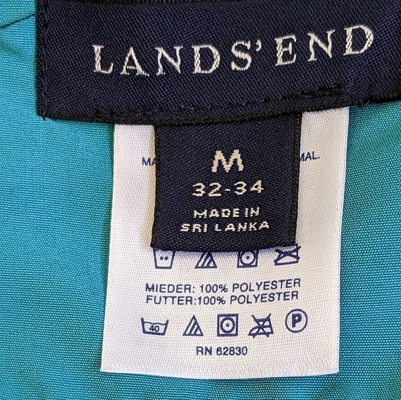 Lands End men's mesh lined teal swim trunks with embroidered anchors, Med 32-34" - Picture 3 of 4